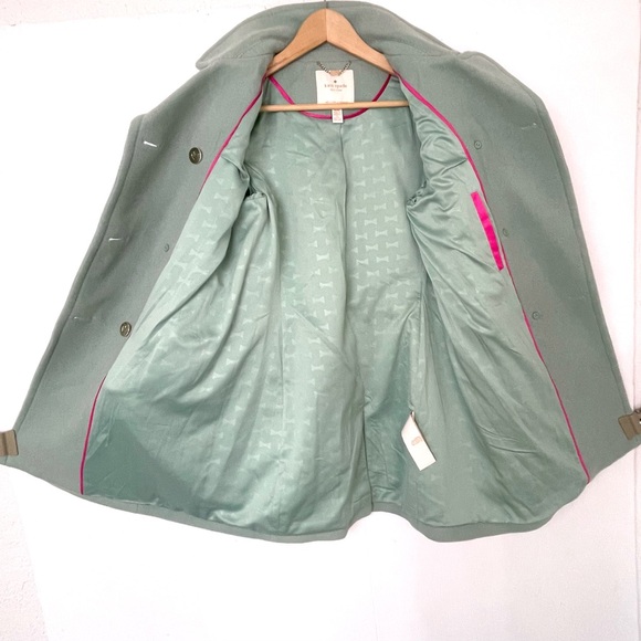 Kate Spade wool blend Light mint green double breasted wool coat size Medium - Picture 9 of 14